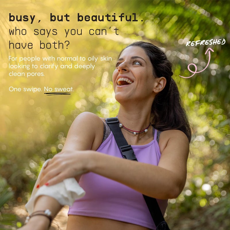 BUSYCO Refresh Body Wipes for Women - Cleansing Large Wash Cloth - Extra Thick & Moist - Armpit Sweat Cloths for Body Odor - No Rinse, No Shower - Fresh Citrus - Arnica Flower, Charcoal & Glycolic Acid - Image 5